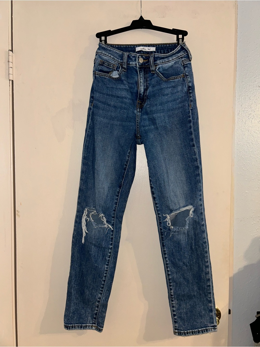 High-rise “Mom-fit” Women's Blue Distressed Jeans